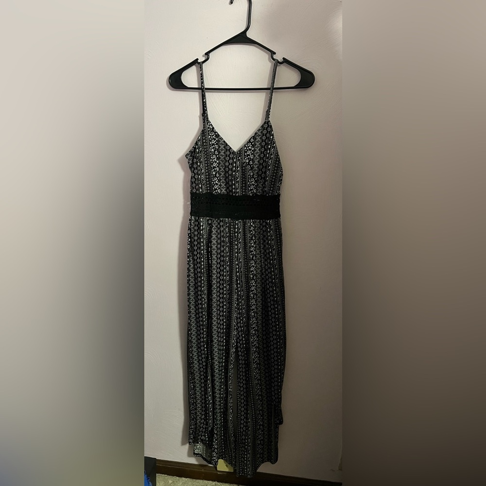 Black Patterned Jumpsuit